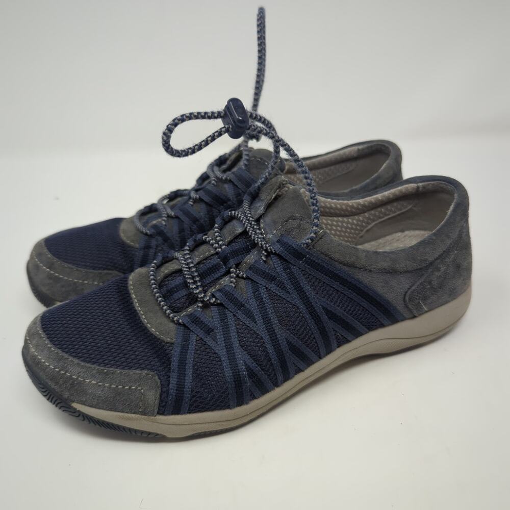 Dansko Womens Honor Blue Suede Mesh Slip On Comfort Sneakers Size 8